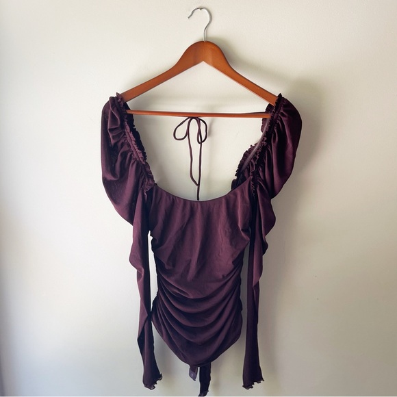 Intimately Free People Next To You Long Sleeve Puff Sleeve Bodysuit Small - Picture 2 of 3